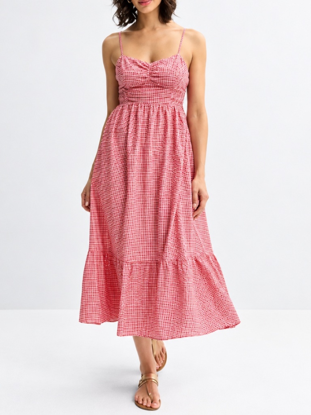 Rewind Red Gingham Maxi Sundress
